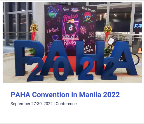 PAHA Convention in Manila 2022 September 27-30, 2022 | Conference